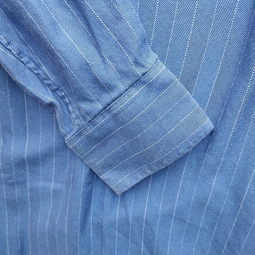 Tommy Bahama Men's Blues Striped Button Up Shirt Long Sleeve 15.5  34-35‎ - Picture 13 of 14